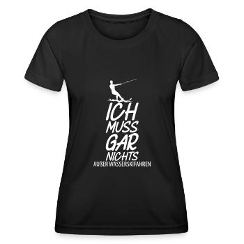 Wasserskier Wasserski Wasserskifahrer - Frauen Funktions-T-Shirt - Schwarz - Vorne - AI Model Female 172 light (172cm)