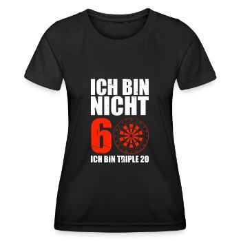 Ich Bin Nicht 60 Ich Bin Triple 20 Dartboard Dart - Frauen Funktions-T-Shirt - Schwarz - Vorne - AI Model Female 172 light (172cm)
