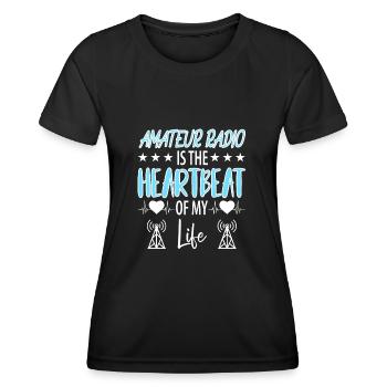 Amateur Radio Radio Radio Radio Radio Amateur Vintage - T-shirt sport Femme - noir - Devant - AI Model Female 172 light (172cm)