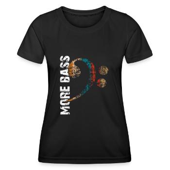 Mehr Bass | Ich liebe Bass | Bassschlüssel - Frauen Funktions-T-Shirt - Schwarz - Vorne - AI Model Female 172 light (172cm)