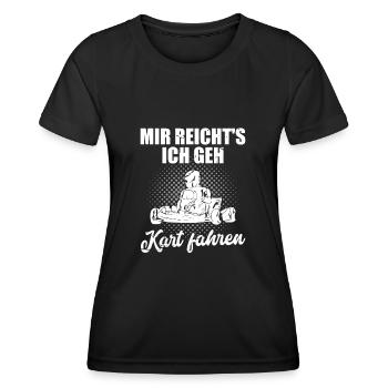 Go Kart Kartfahren Kartbahn Motorsport Rennfahrer - Frauen Funktions-T-Shirt - Schwarz - Vorne - AI Model Female 172 light (172cm)