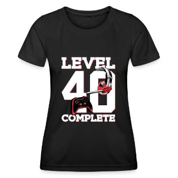 40ÈME ANNIVERSAIRE NIVEAU 40 JEU COMPLET - T-shirt sport Femme - noir - Devant - AI Model Female 172 light (172cm)