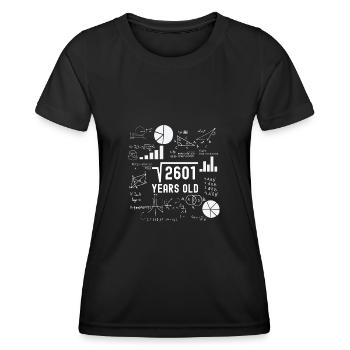 51ème anniversaire Racine du cadeau d’anniversaire 2601 - T-shirt sport Femme - noir - Devant - AI Model Female 172 light (172cm)
