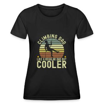 Climbing Dad Retro Klettern Bouldern Kletterer - Frauen Funktions-T-Shirt - Schwarz - Vorne - AI Model Female 172 light (172cm)