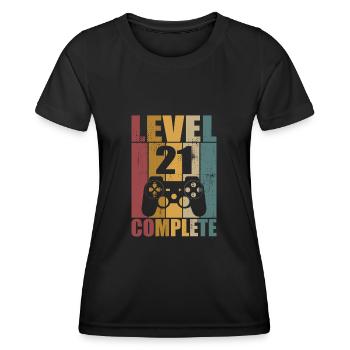 21. Geburtstag Level 21 Complete Gamer 21 Jahre - Frauen Funktions-T-Shirt - Schwarz - Vorne - AI Model Female 172 light (172cm)