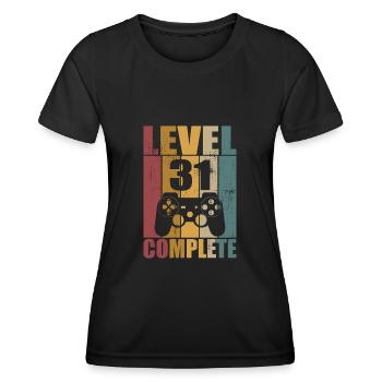 31st Birthday Level 31 Complete Gamer 31 years - Women's Functional T-Shirt - black - Front - AI Model Female 172 light (172cm)
