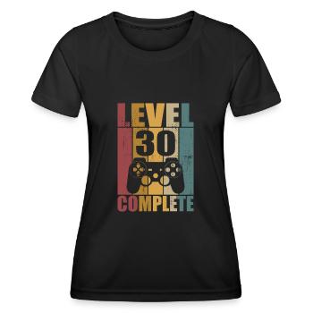 30ème Anniversaire Niveau 30 Joueur Complet 30 ans - T-shirt sport Femme - noir - Devant - AI Model Female 172 light (172cm)