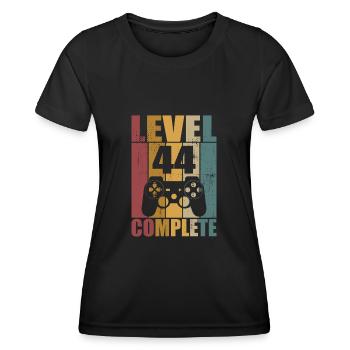 44th Birthday Level 44 Complete Gamer 44 years - Women's Functional T-Shirt - black - Front - AI Model Female 172 light (172cm)