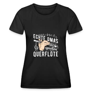 Musik Instrument Flöte | Querflöte - Frauen Funktions-T-Shirt - Schwarz - Vorne - AI Model Female 172 light (172cm)