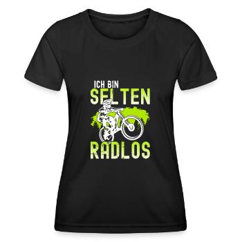 Ich Bin Selten Radlos Mountainbike Downhill Mtb - Frauen Funktions-T-Shirt - Schwarz - Vorne - AI Model Female 172 light (172cm)