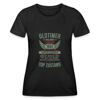 Oldtimer Januar 1953 Geboren Jahrgang Geburtstag - Frauen Funktions-T-Shirt - Schwarz - Vorne - AI Model Female 172 light (172cm)