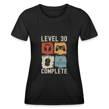 30ème Anniversaire Niveau 30 Joueur Complet 30 ans - T-shirt sport Femme - noir - Devant - AI Model Female 172 light (172cm)