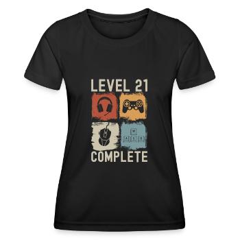 21. Geburtstag Level 21 Complete Gamer 21 Jahre - Frauen Funktions-T-Shirt - Schwarz - Vorne - AI Model Female 172 light (172cm)