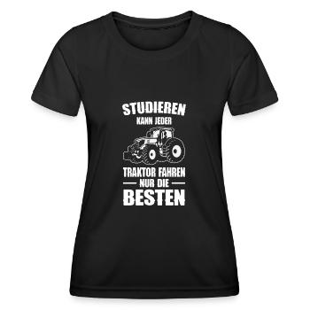 Traktor Fahrer Landwirt Trecker Bauer Agrar - Frauen Funktions-T-Shirt - Schwarz - Vorne - AI Model Female 172 light (172cm)