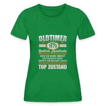Oldtimer Baujahr 1979 Geboren Jahrgang Geburtstag - Frauen Funktions-T-Shirt - Kelly Green - Vorne - AI Model Female 172 dark (172cm)