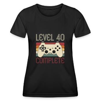 Level 40 Complete Gaming 40 Jahre Geburtstag - Frauen Funktions-T-Shirt - Schwarz - Vorne - AI Model Female 172 light (172cm)