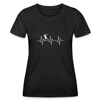 Tennis Ecg Heartbeat Tennis Court Tennis Player - Women's Functional T-Shirt - black - Front - AI Model Female 172 light (172cm)