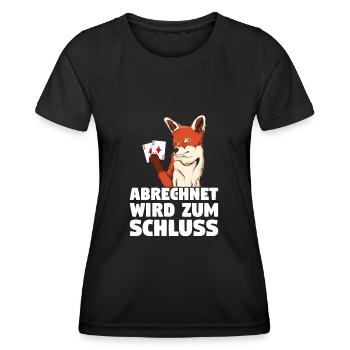 Schafkopf Skat Kartenspiel | Doppelkopf - Frauen Funktions-T-Shirt - Schwarz - Vorne - AI Model Female 172 light (172cm)