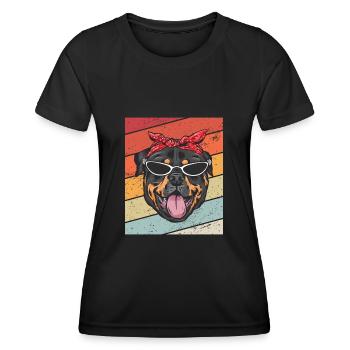 Rottweiler cuddly toy - Women's Functional T-Shirt - black - Front - AI Model Female 172 light (172cm)
