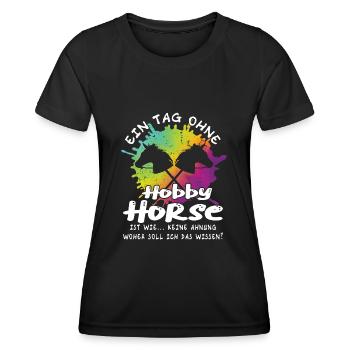 Hobby Horsing - Hobby Horse - Frauen Funktions-T-Shirt - Schwarz - Vorne - AI Model Female 172 light (172cm)