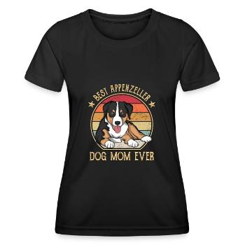 Appenzeller Sennenhund Kuscheltier Hund - Frauen Funktions-T-Shirt - Schwarz - Vorne - AI Model Female 172 light (172cm)