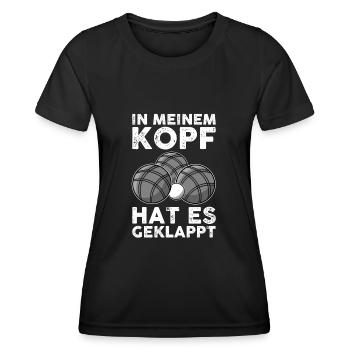 Boccia Petanque Boulespieler Kugel | Boule - Frauen Funktions-T-Shirt - Schwarz - Vorne - AI Model Female 172 light (172cm)