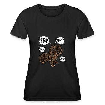 Rough-haired dachshund - Women's Functional T-Shirt - black - Front - AI Model Female 172 light (172cm)