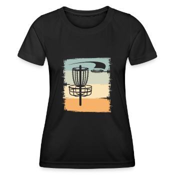 Disc Golf Ultimate Frisbee Disc Golf Player Sport - T-shirt sport Femme - noir - Devant - AI Model Female 172 light (172cm)