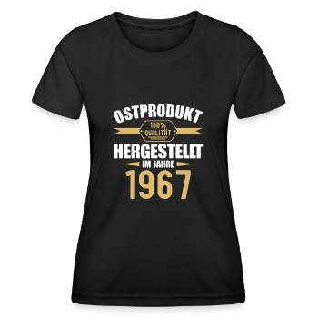 Ostprodukt 55 Geburtstag Mann Frau Jahrgang 1967 - Frauen Funktions-T-Shirt - Schwarz - Vorne - AI Model Female 172 light (172cm)