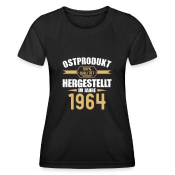 Ostprodukt 58 Geburtstag Mann Frau Jahrgang 1964 - Frauen Funktions-T-Shirt - Schwarz - Vorne - AI Model Female 172 light (172cm)