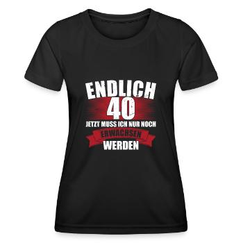 Endlich 40. Geburtstag Mann Frau Jahrgang 1982 - Frauen Funktions-T-Shirt - Schwarz - Vorne - AI Model Female 172 light (172cm)