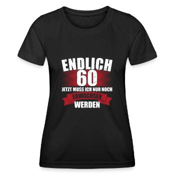 Endlich 60. Geburtstag Mann Frau Jahrgang 1962 - Frauen Funktions-T-Shirt - Schwarz - Vorne - AI Model Female 172 light (172cm)
