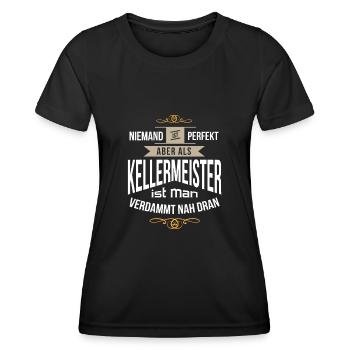 Kellermeister Weinmacher Weinküfer Beruf Geschenk - Frauen Funktions-T-Shirt - Schwarz - Vorne - AI Model Female 172 light (172cm)