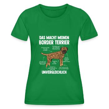 Border Terrier - Frauen Funktions-T-Shirt - Kelly Green - Vorne - AI Model Female 172 dark (172cm)