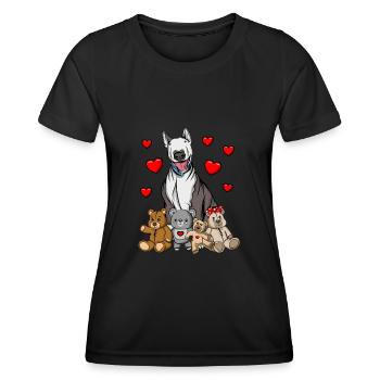 Bull terrier - Women's Functional T-Shirt - black - Front - AI Model Female 172 light (172cm)