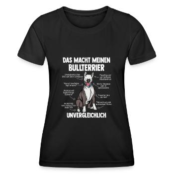 Bullterrier - Frauen Funktions-T-Shirt - Schwarz - Vorne - AI Model Female 172 light (172cm)