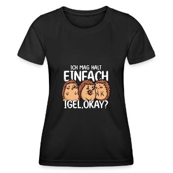 Igel - Frauen Funktions-T-Shirt - Schwarz - Vorne - AI Model Female 172 light (172cm)