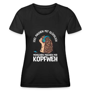 Igel - Frauen Funktions-T-Shirt - Schwarz - Vorne - AI Model Female 172 light (172cm)