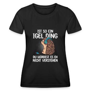 Igel - Frauen Funktions-T-Shirt - Schwarz - Vorne - AI Model Female 172 light (172cm)