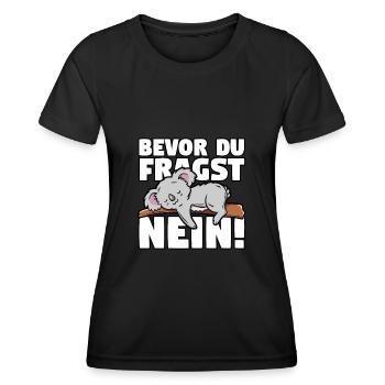 Koala - Frauen Funktions-T-Shirt - Schwarz - Vorne - AI Model Female 172 light (172cm)
