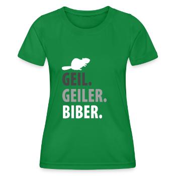 Biber - Frauen Funktions-T-Shirt - Kelly Green - Vorne - AI Model Female 172 dark (172cm)