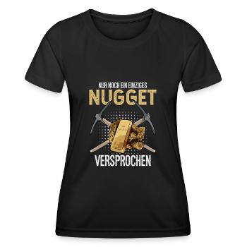 Goldsucher Goldwaschen Goldgraben Goldbarren - Frauen Funktions-T-Shirt - Schwarz - Vorne - AI Model Female 172 light (172cm)
