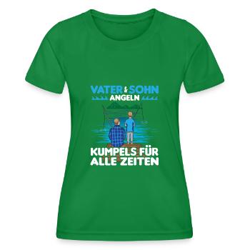 Fishing Father Son Partner Look - Women's Functional T-Shirt - kelly green - Front - AI Model Female 172 dark (172cm)