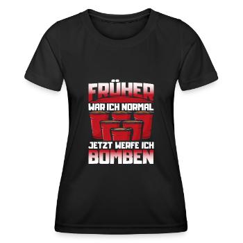 Bierpong Bier Pong Beerpong Beer Pong Trinkspiel - Frauen Funktions-T-Shirt - Schwarz - Vorne - AI Model Female 172 light (172cm)