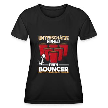 Bierpong Bier Pong Beerpong Beer Pong Trinkspiel - Frauen Funktions-T-Shirt - Schwarz - Vorne - AI Model Female 172 light (172cm)