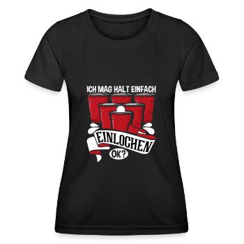 Bierpong Beerpong Trinkspiel Bier Pong - Frauen Funktions-T-Shirt - Schwarz - Vorne - AI Model Female 172 light (172cm)