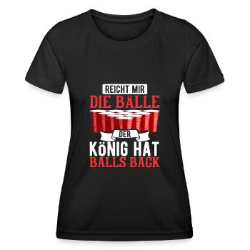 Bierpong Bier Pong Beerpong Beer Pong Trinkspiel - Frauen Funktions-T-Shirt - Schwarz - Vorne - AI Model Female 172 light (172cm)