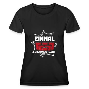 Bierpong Bier Pong Beerpong Beer Pong Trinkspiel - Frauen Funktions-T-Shirt - Schwarz - Vorne - AI Model Female 172 light (172cm)