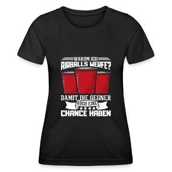 Bierpong Beerpong Trinkspiel Bier Pong - Frauen Funktions-T-Shirt - Schwarz - Vorne - AI Model Female 172 light (172cm)