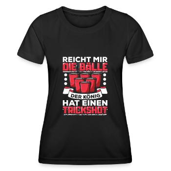 Bierpong Beerpong Trinkspiel Bier Pong - Frauen Funktions-T-Shirt - Schwarz - Vorne - AI Model Female 172 light (172cm)